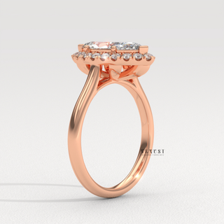 Elegant Solitaire Marquise Cut Moissanite Engagement Ring profile view