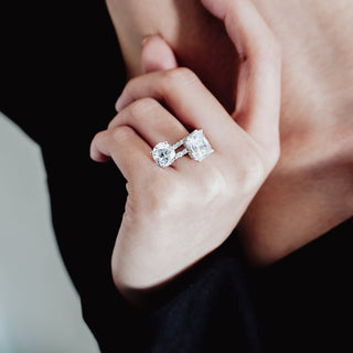 Luminous 2.0ct round solitaire moissanite ring top view image 2