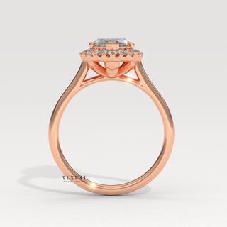 Elegant Solitaire Marquise Cut Moissanite Engagement Ring overhead view