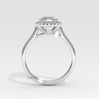 Elegant Solitaire Marquise Cut Moissanite Engagement Ring setting detail