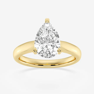 Pear Cut Moissanite Diamond Cathedral Solitaire Engagement For Women