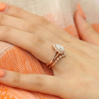 Timeless 1.50ct pear halo moissanite ring close up of the setting
