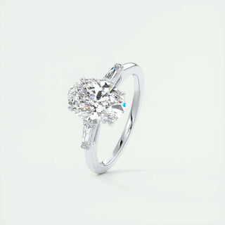 1.91 CT Oval Cut Three Stone Diamond Moissanite Engagement Ring