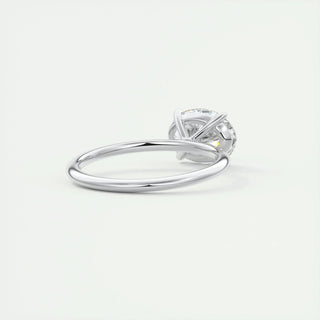 Bold 1.91ct oval solitaire moissanite ring tilted view catching the light