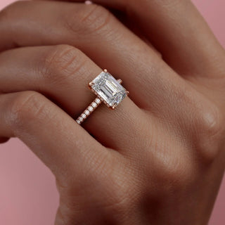 2.10 CT Emerald Solitaire Bridal Moissanite Engagement Ring front view
