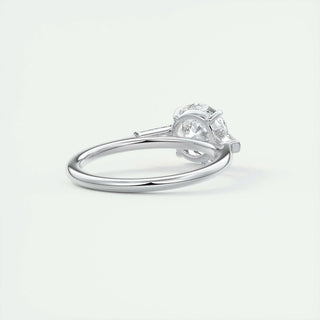 Timeless 2.0ct round three stone moissanite ring top view