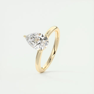 1.93CT Pear Cut Solitaire Moissanite Diamond Engagement Ring