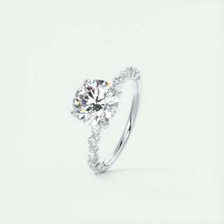 2.0 CT Round Cut Pave Moissanite Engagement Ring