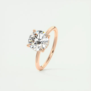 2.0 CT Round Cut Hidden Halo Solitaire Moissanite Engagement Ring