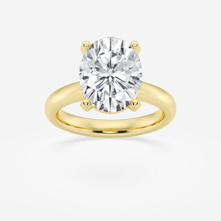 Exquisite 1.0ct oval solitaire moissanite ring close up of the setting