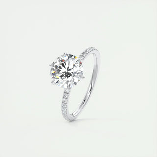 2.0CT Round Cut Moissanite Diamond Pave Engagement Ring