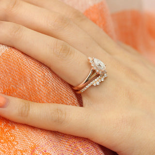 Chic 1.60ct pear halo moissanite ring close up of the setting