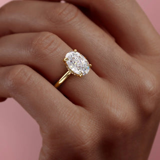 2.72 CT Oval Brilliant Solitaire Moissanite Engagement Ring front view
