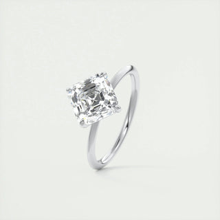Chic 2.03ct asscher solitaire moissanite ring close up of the setting