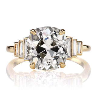 round cut moissanite ring seven stone front view