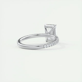 2.10 CT Radiant Cut Pave Diamond Moissanite Engagement Ring