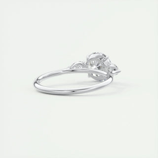 Gorgeous 2.0ct round three stone moissanite ring tilted view catching the light