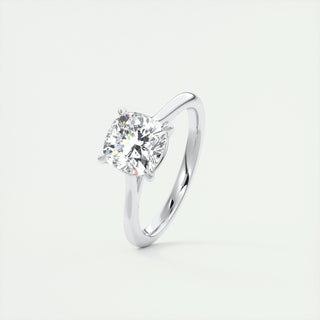 2.15 CT Cushion Cut Cathedral Solitaire Moissanite Engagement Ring