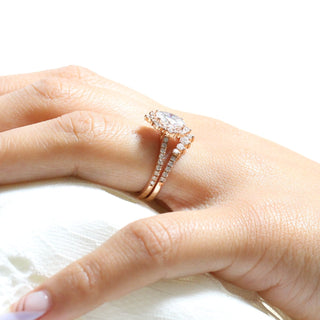 Gorgeous 1.50ct oval halo moissanite ring top view