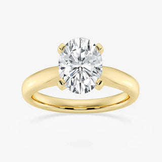 1.0 CT Oval Cut Moissanite Cathedral Set Solitaire Engagement Ring