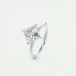 2.08 CT Princess Solitaire Dainty Moissanite Engagement Ring close up