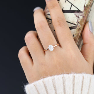 1.33 CT Oval Cut Solitaire Halo Moissanite Engagement Ring on hand