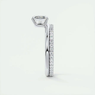 1.91CT Emerald Cut East West Diamond Solitaire Moissanite Engagement Ring