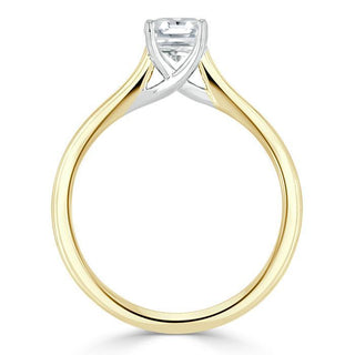 1.0 CT Asscher Cut Solitaire Halo Moissanite Engagement Ring angle view