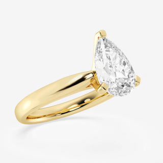 Pear Cut Moissanite Diamond Cathedral Solitaire Engagement For Women
