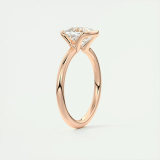 2.15 CT Cushion Half Bezel Solitaire Moissanite Engagement Ring