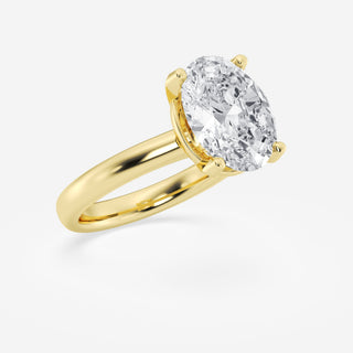Exquisite 1.0ct oval solitaire moissanite ring shown on a finger