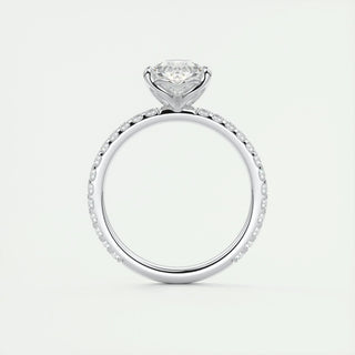 1.93CT Pear Cut Pave Diamond Moissanite Engagement Ring