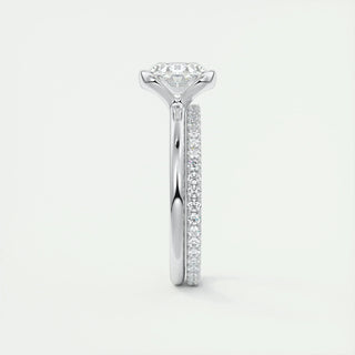 1.91CT Oval Half Bezel Solitaire Moissanite Engagement Ring