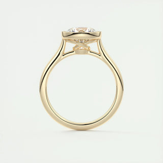 2.0 CT Round Bezel Solitaire Moissanite Engagement Ring