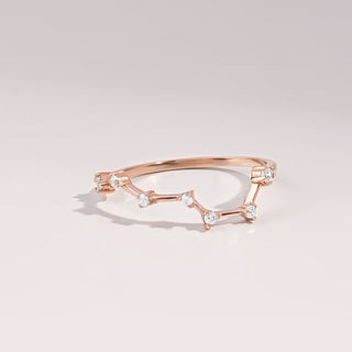 Moissanite Diamond Constellation Ring for Women 14k Solid Gold