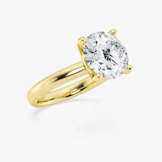 Radiant 1.0ct round solitaire moissanite ring shown on a finger image 2