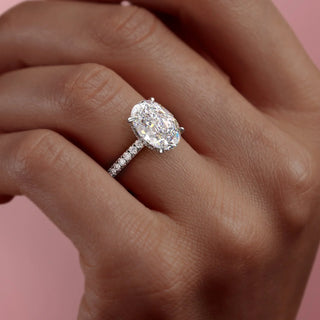2.10 CT Oval Solitaire Sparkling Moissanite Engagement Ring on hand
