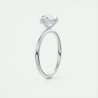 Classic 1.91ct oval hidden halo moissanite ring shown on a finger