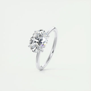 Bold 1.91ct oval solitaire moissanite ring macro detail of the stones