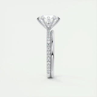 2.0CT Round Cut Moissanite Diamond Pave Engagement Ring