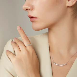"Smiley" Round Cut Diamond Moissanite Diamonds Necklace For Women