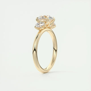 2.0CT Round Cut Three Stone Diamond Moissanite Engagement Ring