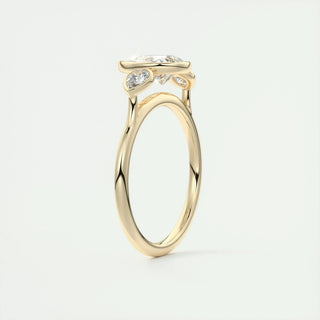 1.33 CT Pear Bezel 3 Stone Diamond Moissanite Engagement Ring