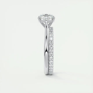 2.15 CT Cushion Cut Cathedral Solitaire Moissanite Engagement Ring