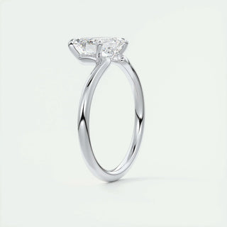 1.91CT Emerald Cut East West Diamond Solitaire Moissanite Engagement Ring