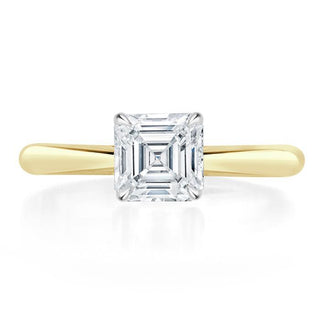 1.0 CT Asscher Cut Solitaire Moissanite Engagement Ring on hand