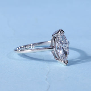 Top view of the Solitaire Marquise Cut Moissanite Engagement Ring centre stone
