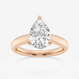 Pear Cut Moissanite Diamond Cathedral Solitaire Engagement For Women