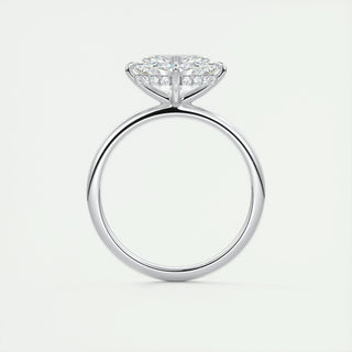 Classic 1.91ct oval hidden halo moissanite ring top view