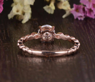 Lustrous 1.35ct round solitaire moissanite ring top view